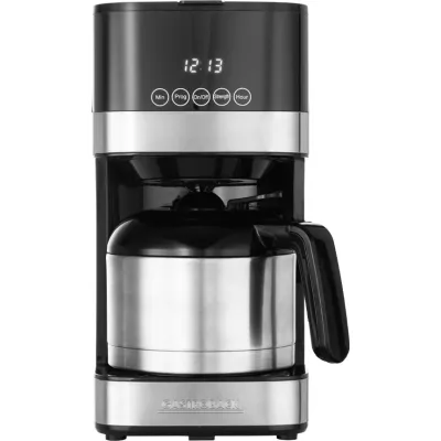 Gastroback Filterkaffeemaschine Essential S 42701-S | 10 Tassen | Timer | Aromawahl | Isolierkanne | Schwarz-Silber