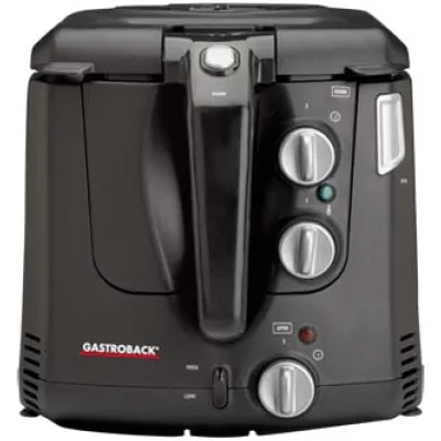 Gastroback Fritteuse 42580 Vita Spin | rotierender Frittierkorb | 2,5 l | 2000 W | Timer | Temperaturregler | Schwarz