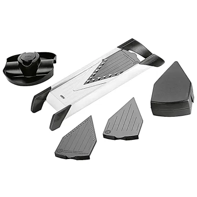 GEFU Gourmet-Hobel Violino 55700 | Gemüseschneider für Würfel, Stifte & Scheiben | Edelstahl/Schwarz | Spülmaschinenfest