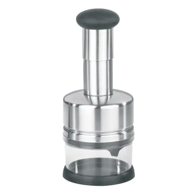 GEFU Kräuterhacker Tritare | Gemüseschneider Edelstahl | extrascharfe Messer | 250 ml Behälter | spülmaschinengeeignet