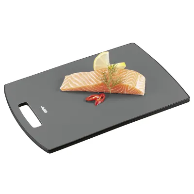 GEFU Schneidebrett Levoro 13985 | Kunststoff | mittel | klingenschonend | antimikrobiell | Antirutschfüße | schwarz