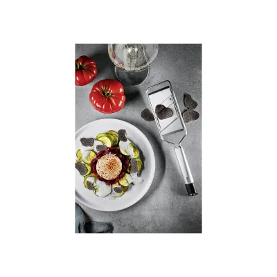 GEFU Gourmet-Hobel Primeline mini | Trüffelhobel & Parmesanreibe | Edelstahl | stufenlos verstellbar | spülmaschinenfest