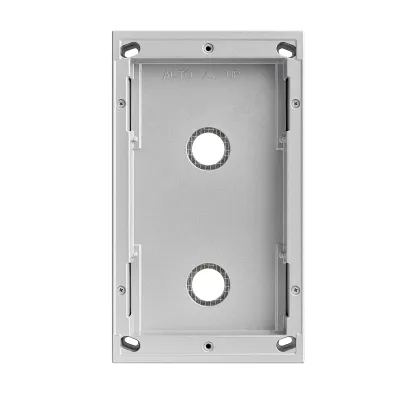Grothe Aufputzgehäuse AP 1168/312 | 2-fach Gehäuse für Türstation ALPHA | Aluminium | 125x215x35 mm | silber