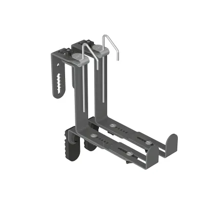 Geli Blumenkastenhalter Universal | Edelstahl | anthrazit | 21x20x6,5 cm | bis 50 kg | 2 Halter | Made in Germany
