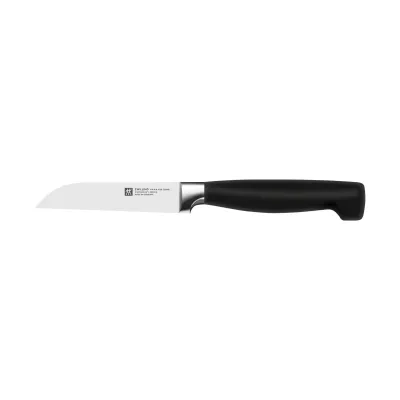 ZWILLING Gemüsemesser Vier Sterne | 8 cm Klinge | rostfreier Stahl | ergonomischer Griff | geschmiedet | Schwarz