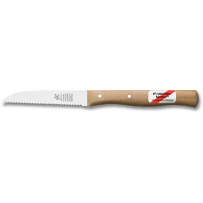 Robert Herder Windmühlenmesser Gemüsemesser 85mm Klinge | Wellenschliff | Rotbuchenholz Griff | rostfrei