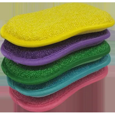 Genius Mikrofaser-Schwämme A21388 | 2in1 Schwamm Set 5-teilig | doppelseitig, kratzfrei, waschbar | 16x9,6x9,6 cm | bunt