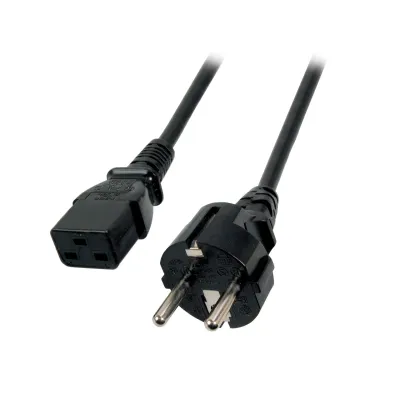 EFB Netzanschlussleitung EK511.3 | Netzkabel Schuko auf IEC C19 | 3m | 3x1,5mm² | 10A | 230V | PVC | schwarz