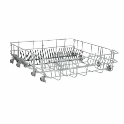 Geschirrkorb Unterkorb silber, 2 Klappstachel dunkelgrau, fixer Besteckkorb