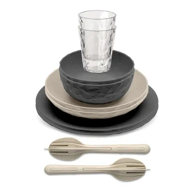 Koziol Geschirrset CLUB SET SKAGEN | 10-teilig | bruchfest | stapelbar | Bio-Kunststoff | spülmaschinenfest | Camping