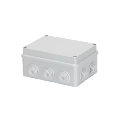 GEWISS Abzweigkasten GW44006 | IP55 | 150x110x70 mm | 10 Kabeleinführungen M25 | Kunststoff | halogenfrei | grau