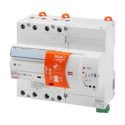 GEWISS FI-Schutzschalter GW90923B | 4-polig | 63A | 0,03A Typ B | 400V | Autotest PRO | DIN-Schiene | IP20 | 7TE