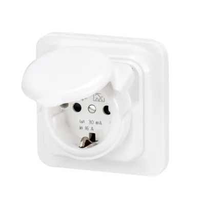 Gewiss FI-/Sicherheits-Steckdose UP IP44 30mA 16A 230V polarweiß (GW95924)