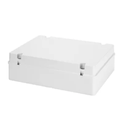 GEWISS Abzweigkasten GW44210 | IP56 | rechteckig | 396x316x128 mm | Kunststoff | flacher Schraubdeckel | grau