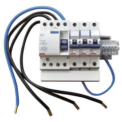 GEWISS Zählerabgangs-Kit GW96080 | Hauptsicherung 40A 30mA Typ A | B16 10kA | Komplettset Keller Waschmaschine Trockner