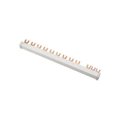 Gewiss Gabelkammschiene GW96492 | 3-polig | 63A | bis 9 Geräte | 400V | FI-Schutzschalter kompatibel | grau