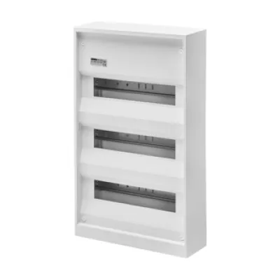 GEWISS Aufputz-Kleinverteiler GW43023S | 3-reihig 36 TE | IP30 | Kunststoff | 300x515x95 mm | Tür nachrüstbar