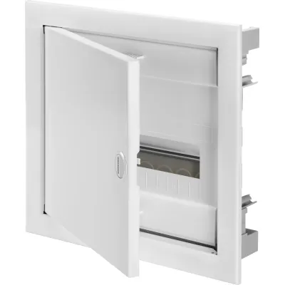 GEWISS Kleinverteiler Unterputz GW40151N | 12 Module | Metalltür | IP40 | DIN-Schiene | RAL 9003 Weiß | 1-reihig