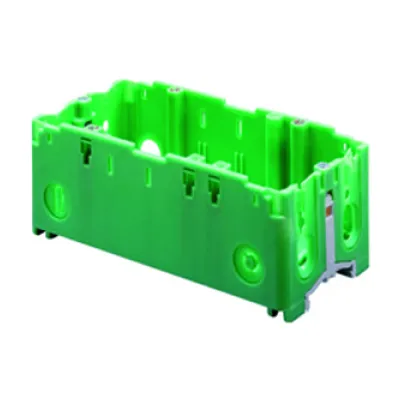 GEWISS Uni-Doppel-Gerätedose NP50307 | 2-fach Einbaudose 60mm | Bodenbefestigung | Kunststoff | grün