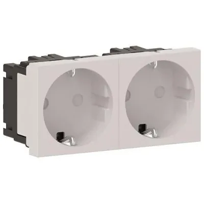 GGK Modul 45/Steckdose 2-fach Steckdose 2f ws mt GEB-K m.BS IP20