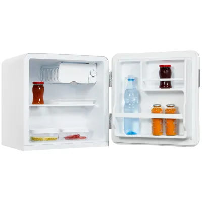 Exquisit Mini Kühlschrank CKB45-0-031F | 47L Retro Design | kompakt & leise | für Büro, Hotel | weiß