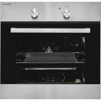 Exquisit Einbau-Backofen EBE 555-1.2 U | 58 l | Elektro-Backofen | Umluft, Grill, Auftauen, Ober-/Unterhitze | Edelstahl