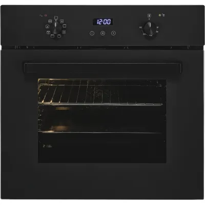 exquisit Einbaubackofen EBE367-H-120 | 67 l | 8 Programme | Heißluft | Grill | Timer | Energieeffizienz A | mattschwarz