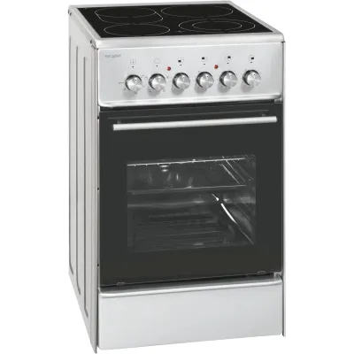 Exquisit Standherd ECM 5-4.1 BZ Inox | Elektroherd 50cm | Glaskeramik | Umluft | Grill | Energieeffizienz A