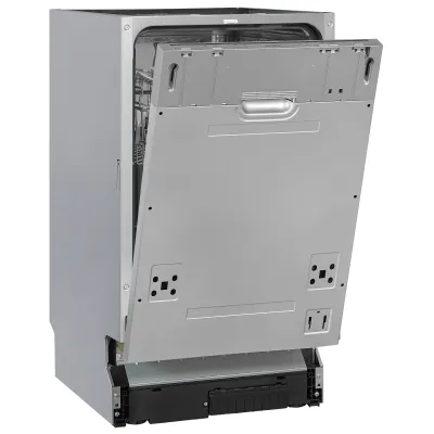 Exquisit Geschirrspüler EGSP1009-E-030E | vollintegriert 45 cm | 9 Maßgedecke | Edelstahl-Innenraum | silber