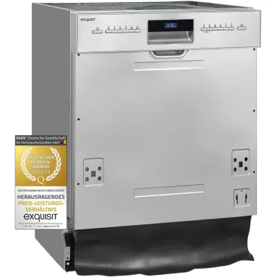 Exquisit Einbau-Geschirrspüler EGSP9614-EB-030B | 60 cm | 14 Maßgedecke | Edelstahl | Energieklasse B | 42 dB