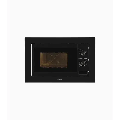 Exquisit Einbau-Mikrowelle EMW10-020 | 800 Watt | 20 l Garraum | 5 Stufen | Timer | Drehteller 27 cm | schwarz