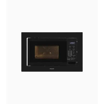 Exquisit Einbaumikrowelle EMW20-DG-020 | Mikrowelle 800W | Grill 1000W | 8 Programme | 20l Garraum | Edelstahl | Schwarz