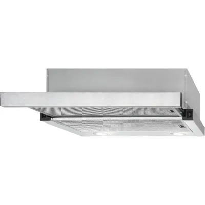Exquisit Flachschirmhaube FSH 61-8 C | Dunstabzugshaube 60 cm | Abluft/Umluft | 2 Stufen | LED | Metallfettfilter | Inox