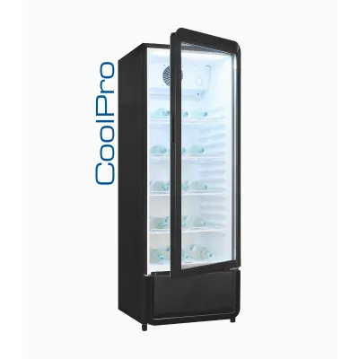 Exquisit Getränkekühlschrank GKS5220-GT-431D | Glastürkühlschrank 240l | LED | Umluft | 4 verstellbare Ablagen | Schwarz