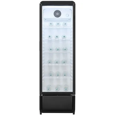 Exquisit Getränkekühlschrank GKS260-GT-431D | Glastür | 280l | Umluftkühlung | LED | 5 Ablagen | NoFrost | schwarz