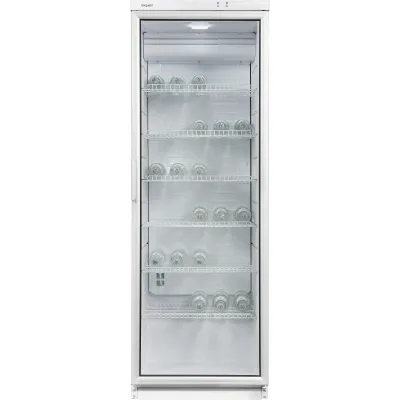 GGV Exquisit Getränkekühlschrank GKS350-1-GT-280D | 350l | Glastür | 6 Ablagen | LED | Umluft | Energieeffizienz D | Weiß