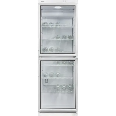 GGV Exquisit Flaschen- & Getränkekühlschrank GKS350-2-GT-280D | 320L | Glastür | 6 Ablagen | LED | 60x60x173cm | Weiß