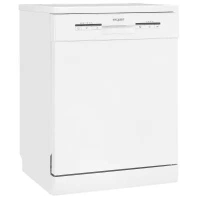 Exquisit Geschirrspüler GSP9112-030E | 60 cm freistehend | 12 Maßgedecke | 6 Programme | Edelstahl-Innenraum | Weiß