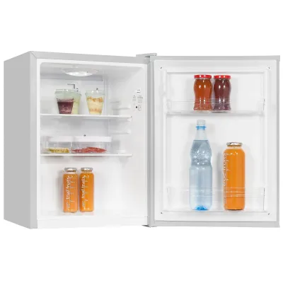 Exquisit Mini Kühlschrank KB60-V-090E | 52l Nutzinhalt | LED-Innenbeleuchtung | Glasablagen | Temperaturregelung | Grau