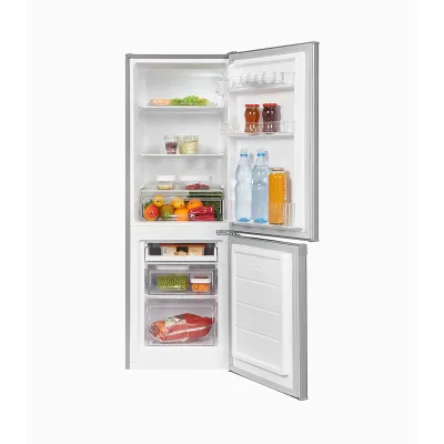 Exquisit Kühl-Gefrierkombination KGC232-60-E-040E | 173 L | LED-Licht | Abtauautomatik | 49,5 cm breit | silber