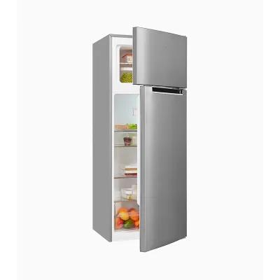 Exquisit Kühl-Gefrierkombination KGC270-45-040E | 206l | Gefrierfach oben | inoxlook | Energieklasse E | 143x55x58 cm