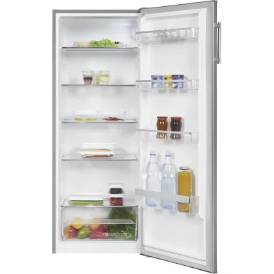 Exquisit Vollraumkühlschrank KS320-V-H-040E | 242L | 5 Glasablagen | LED | Türanschlag wechselbar | E | Inoxlook