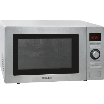 Exquisit Kombi-Mikrowelle MW 9025H-3 | 25 Liter | Grill & Heißluft | 900W Mikrowellenleistung | Edelstahl | Silber