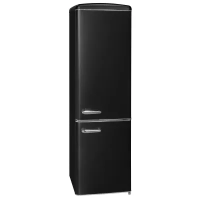 GGV Exquisit Retro Kühl-Gefrierkombination RKGC250-70-H-160E | 244l | LED | Energieklasse E | mattschwarz