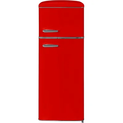 Exquisit Kühl-Gefrierkombination RKGC270-45-H-160E | Retro Design | 206 Liter | LED | 146,5x54,5x61,5 cm | Grau