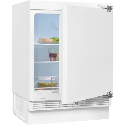 Exquisit Unterbaukühlschrank UKS140-V-FE-010E | 138 l Vollraum | Abtauautomatik | Festtürmontage | LED | Weiß