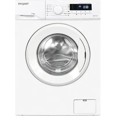 EXQUISIT Waschmaschine Frontlader WA7014-021A | 7 kg | 1400 U/min | 12 Programme | Inverter-Motor | Aquastop | Weiß