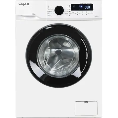 exquisit Waschmaschine Frontlader WA8014-020A | 8 kg | 1400 U/min | Energieklasse A | Startzeitvorwahl | Weiß