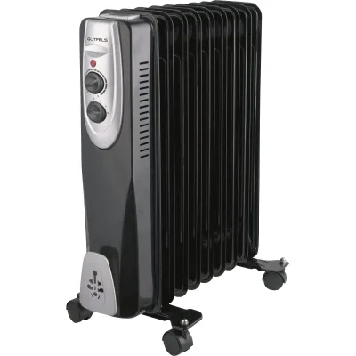 Gutfels Öl-Radiator HR 32009 sw | 9 Rippen | 2.000 Watt | 3 Heizstufen | Thermostat | Umkippschutz | Schwarz