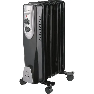 Gutfels Öl-Radiator HR 32007 sw | Elektrisch 1500 Watt | 3 Heizstufen | 7 Rippen | Thermostat | Mobil | Schwarz